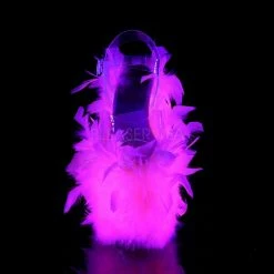 Discontinued PLEASER Flamingo-808F Marabou Feathers Blacklight Reactive Stripper Club 8