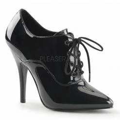 PLEASER Seduce-460 Black Posh Work Dress Oxford Booties Pumps Drag 5" Heels 4-15