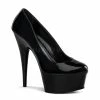 PLEASER Delight-685 Black Dress Work Posh Platform Pumps 6" Heels