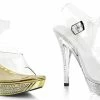 FABULICIOUS Elegant-408 Gold Silver Rhinestone Fitness Model Comp Wedding Heels