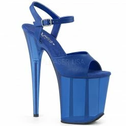 PLEASER Flamingo-809T Blue Black Purple Red Tinted Pole Dancer Platform 8" Heels