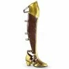 FUNTASMA Maiden-8830 Brown Gold Open Back Block Heels Costume Halloween Boots