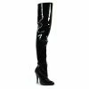 PLEASER Seduce-3010 Black Patent Dancer Thigh High Boots Stiletto Heels Sz 5-15