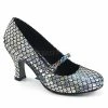 FUNTASMA Mermaid-70 Silver Mermaid Scales Mary Jane Costume Dress 3" Heels