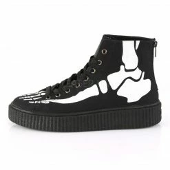 DEMONIA Sneeker-252 Men's Unisex Skeleton X-Ray Bone High Top Creeper Sneakers Mens/Unisex