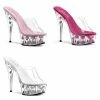 Discontinued PLEASER Delight-601FL White Pink Rose Stripper Dancer Sexy 6" Heels