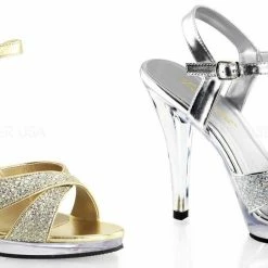 FABULICIOUS Flair-419G Drag Dress Party Formal Wedding Mini Platforms Heels 4-15