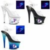 PLEASER Moon-708MER Mermaid Reactive Stripper Pole Dancer Club Platform 7" Heels