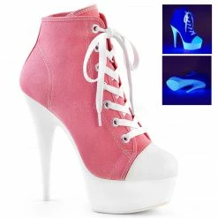 Boots PLEASER Delight-600SK-02 Black Pink Red White Canvas Platform Sneaker Boot Heels