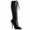 PLEASER Seduce-2020 Black Knee Boots 5" Heels Drag Cross Dresser Women's 5-15