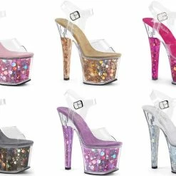 PLEASER Radiant-708BHG Holographic Stripper Pole Dancer Club Platforms 7" Heels