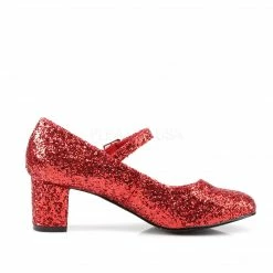 Heels FUNTASMA Schoolgirl-50G Red Glitter Mary Janes Dorothy Costume Halloween 2