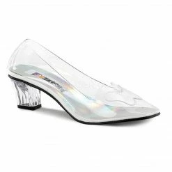 FUNTASMA Crystal-103 Costume Halloween Cinderella Glass Slippers 2" Heels Shoes