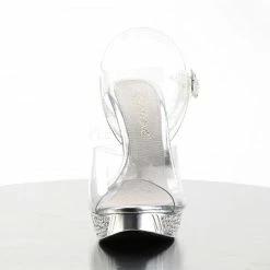 FABULICIOUS Elegant-408 Gold Silver Rhinestone Fitness Model Comp Wedding Heels