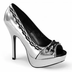 Discontinued DEMONIA Pixie-18 Laces Fetish Bondage Corset Goth Peep Pumps Heels