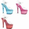 PLEASER Aspire-608T Tinted Stripper Dancer Club Ankle Strap 6" Platforms Heels