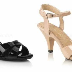 Fabulicious PLEASER Belle-315 Nude Black Formal Evening Dress Strap Sandals 3