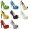 Discontinued FABULICIOUS Lumina-42 Satin Frilled Dress Formal Wedding Pump Heels