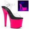 PLEASER Radiant-708UV Neon UV Blacklight Reactive Stripper Dancer Club 7" Heels