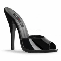 DEVIOUS Domina-101 Sexy Fetish Black Slides Mules Drag 6" Heels Women's 4-15
