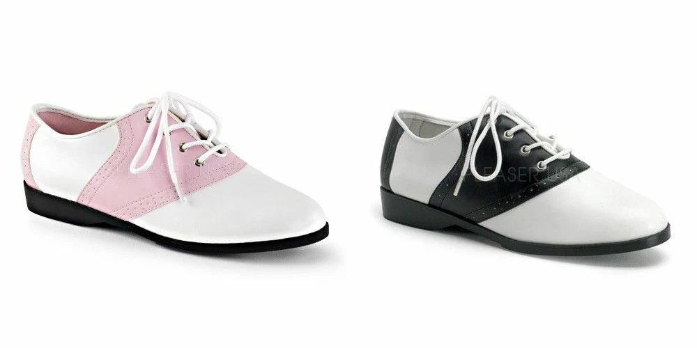 Heels FUNTASMA Saddle-50 Pink Black Retro Grease Oxford 50s Dance Saddle Costume Shoes