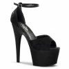 PLEASER ADORE-768 Black Lace Dress Party D'Orsay Club Strap Platforms 7" Heels