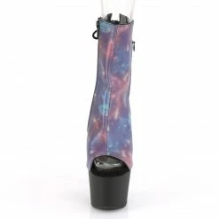 PLEASER Adore-1018REFL Purple Blue Reflective Galaxy Effect Pole Dance 7" Boots