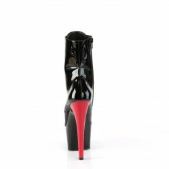 PLEASER Adore-1020 Black & Red Lace Up Zip Dancer Ankle 7