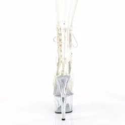 A Shoe Addiction PLEASER Adore-1020C-2 Clear Sequins Glitter See Through Pole Dancer 7