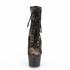 A Shoe Addiction PLEASER Adore-1020CM Green Camouflage Mesh Pole Dancer Ankle 7" Platform Boots
