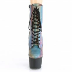 A Shoe Addiction PLEASER Adore-1020REFL Rainbow Reflective Exotic Pole Dancer 7" Inch Ankle Boots