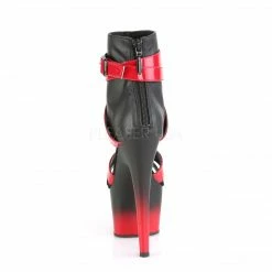 PLEASER Adore-700-15 Black Red Two Tone Club Bootie Sandal Platforms 7