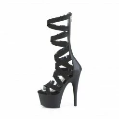 PLEASER Adore-700-48 Black Criss Cross Elastic Strap Sexy Club Platform 7
