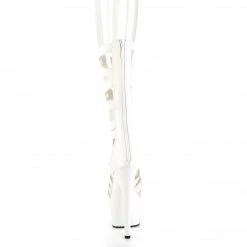 PLEASER Adore-700-48 White Criss Cross Elastic Strap Sexy Club Platform 7