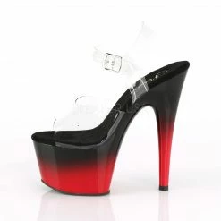 PLEASER Adore-708BR-H Two 2 Tone Black Red Sandals Club Platforms 7
