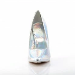 PLEASER Amuse-20 Silver Hologram Party Wedding Drag Heels Pumps PLUS SIZE 4-13