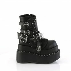 DEMONIA Bear-150 Goth Skull Quilted Tiered Studded 4.5