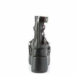 DEMONIA Bear-28 Black O Ring Studs Straps Tiered 4.5