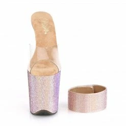 PLEASER Bejeweled-812RS Rose Gold Rhinestones Stripper Pole Burlesque 8" Heels