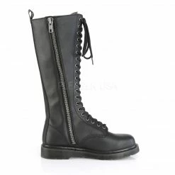 DEMONIA Bolt-400 Vegan Leather Mens Unisex Goth Rocker Biker Combat Boots