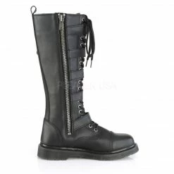 DEMONIA Bolt-425 Vegan Leather Mens Unisex Goth Rocker Biker Combat Boots