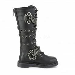 DEMONIA Bolt-450 Vegan Leather Mens Unisex Goth Rocker Biker Combat Boots