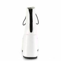 DEMONIA Camel-203 White Vegan Leather Goth Festival Platform 5