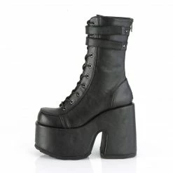 DEMONIA Camel-250 Black Vegan Leather Goth Calf Chunky 5