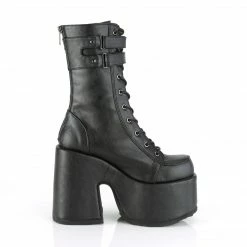 DEMONIA Camel-250 Black Vegan Leather Goth Calf Chunky 5