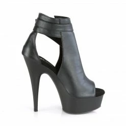 PLEASER Delight-600-10 Black Faux Leather Cut Out Exotic Club 6