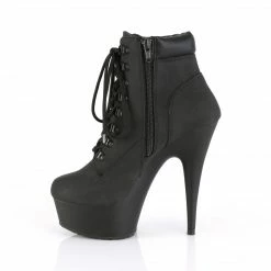 PLEASER Delight-600TL-02 Black Padded Collar Rubber Sole Platform 6