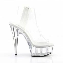 PLEASER Delight-633 Clear Stripper Pole Dancer T-Strap Platform Bootie 6
