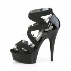 PLEASER Delight-657 Triple Criss Cross Elastic Straps Platforms Sandals 6