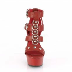 PLEASER Delight-658 Strappy T-Strap Metal Rings Studs Cage Club Sandals 6